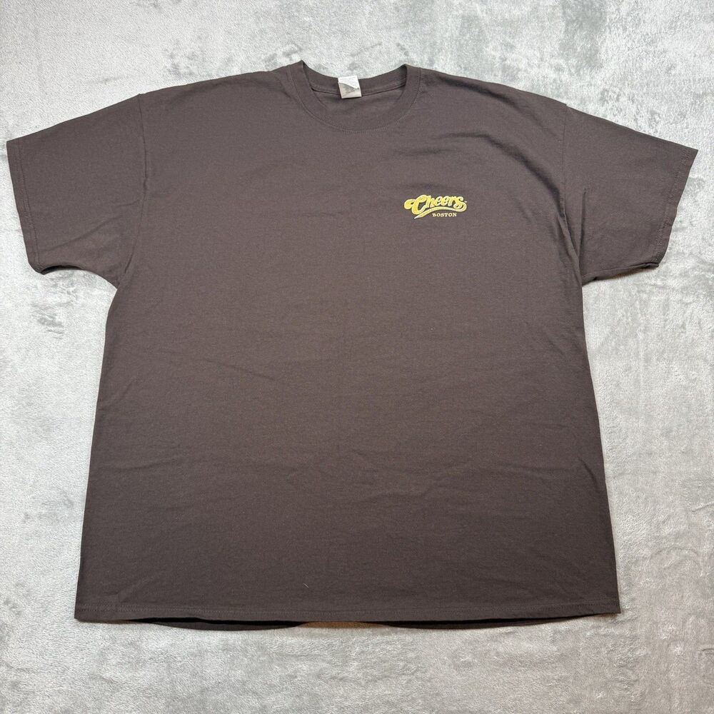 Cheers Boston Shirt Men’s XL Brown Cotton Crew Neck Souvenir Graphic Tee